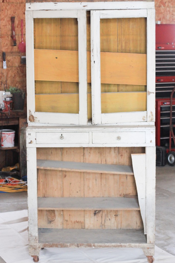 Restoring a hutch.  How to clean and protect furniture so that it is ready to bring into your home.  www.homestead128.com