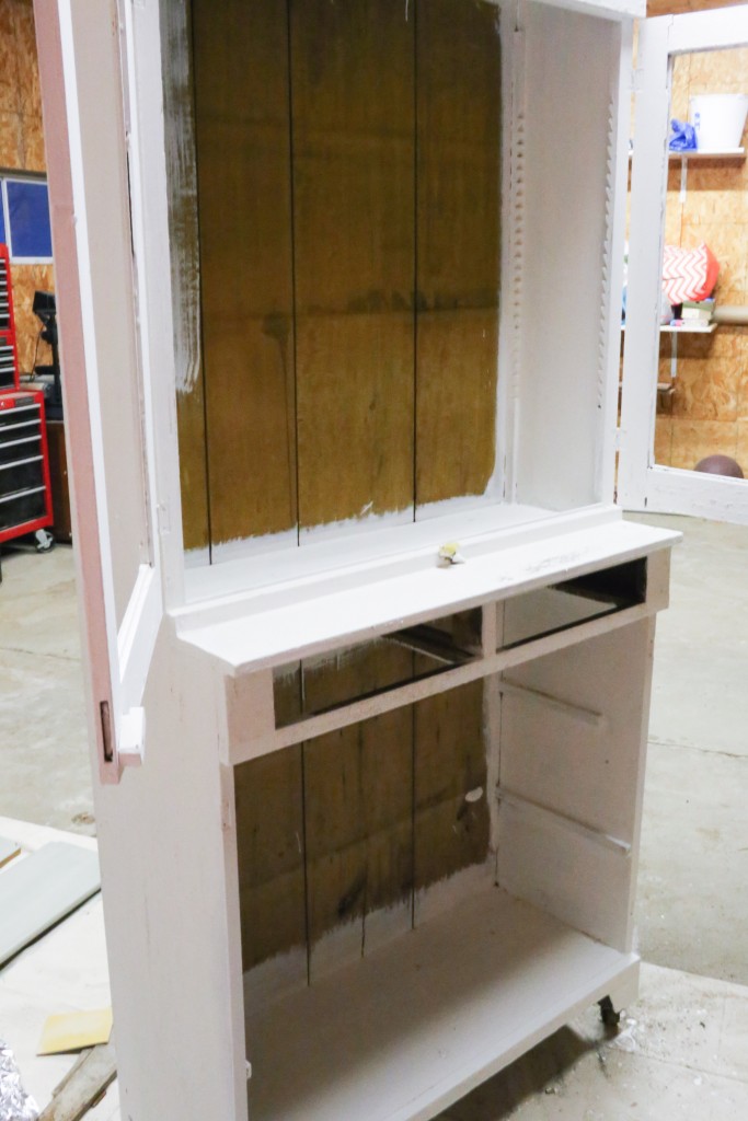 Restoring a hutch.  How to clean and protect furniture so that it is ready to bring into your home.  www.homestead128.com