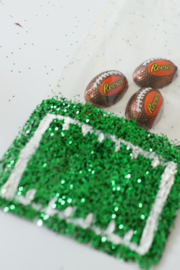 Football field treat bags for a big football party!