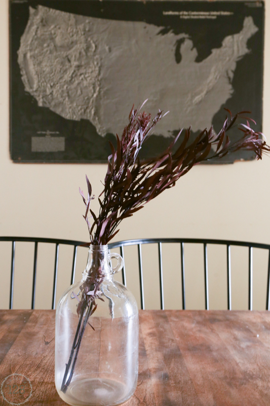 A few stems in a large glass jar makes a beautiful statement during fall.