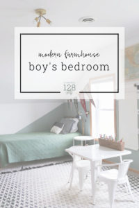 A farmhouse boy bedroom designed for playing and sleeping.